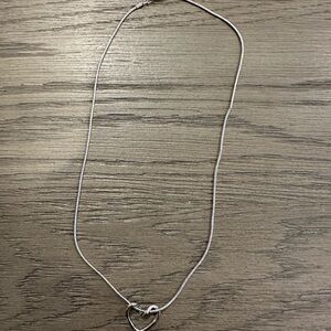 Minimalist Silver Heart Pendant Necklace